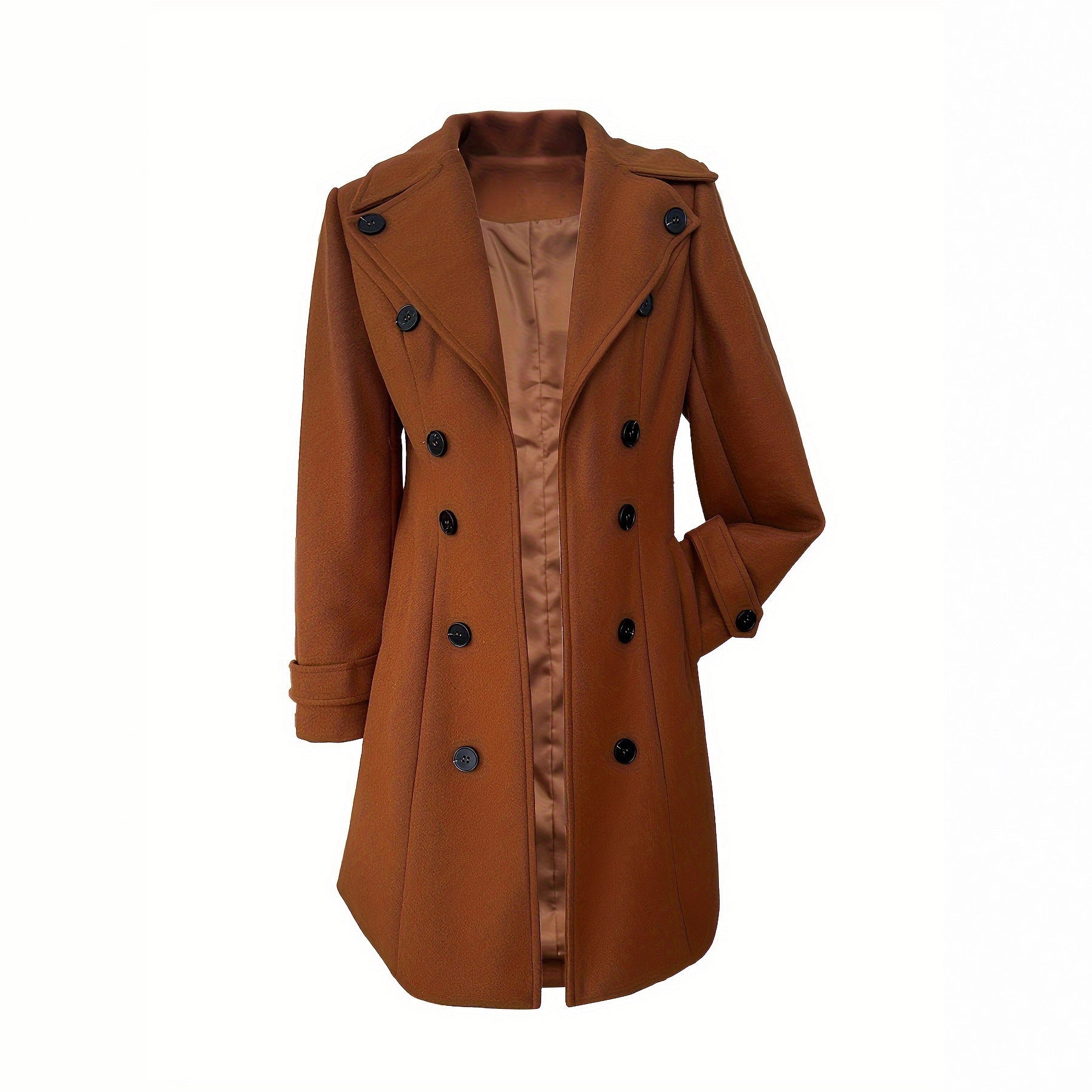 Euro-America Chic Double-Breasted Woolen Coat - LauBelle