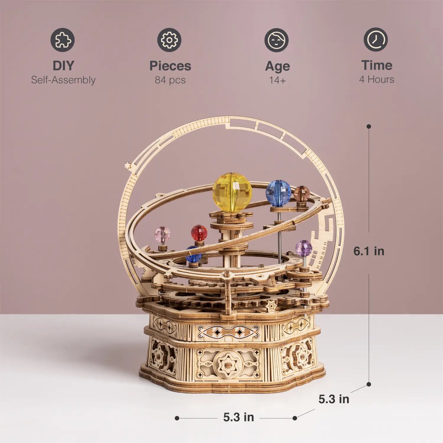 Wooden Model Kit 84 Pieces for Ages 14 and Up