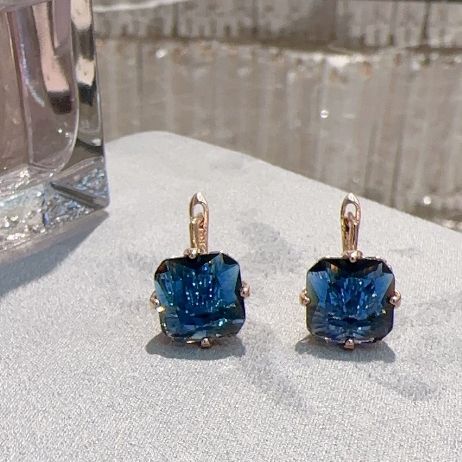 Ornament Sapphire Earrings And Necklace Set - LauBelle