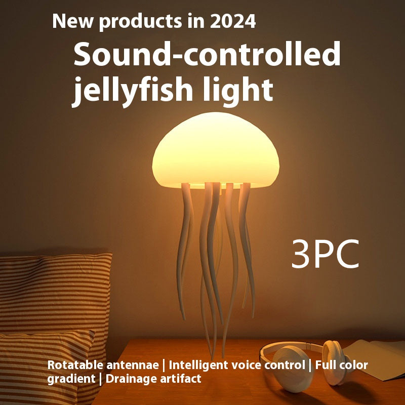 Jellyfish Mood Lamp LED Jellyfish Night Light Portable Jellyfish Lamp Jellyfish Decorations Smart Table Lamp For Bedside Desk - LauBelle