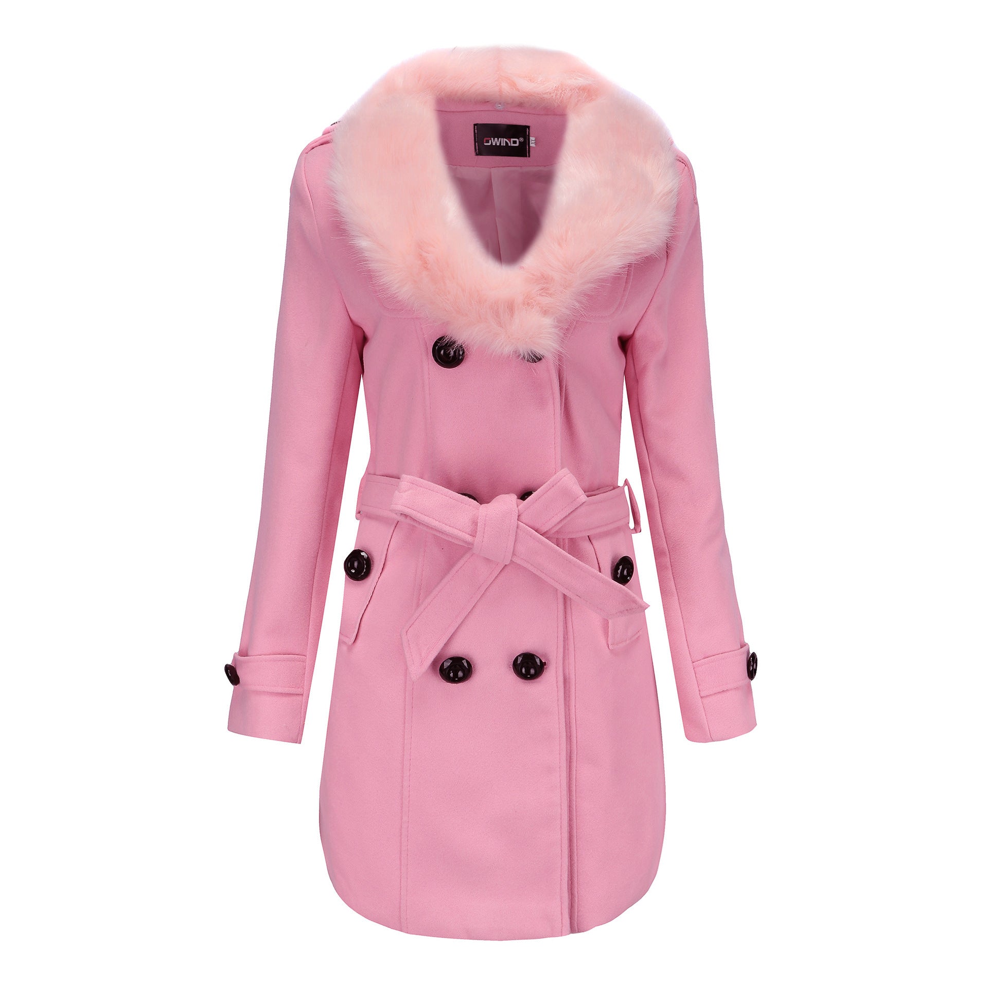 FurElegance: Mid-Length Woolen Women's Trench - LauBelle Brand
