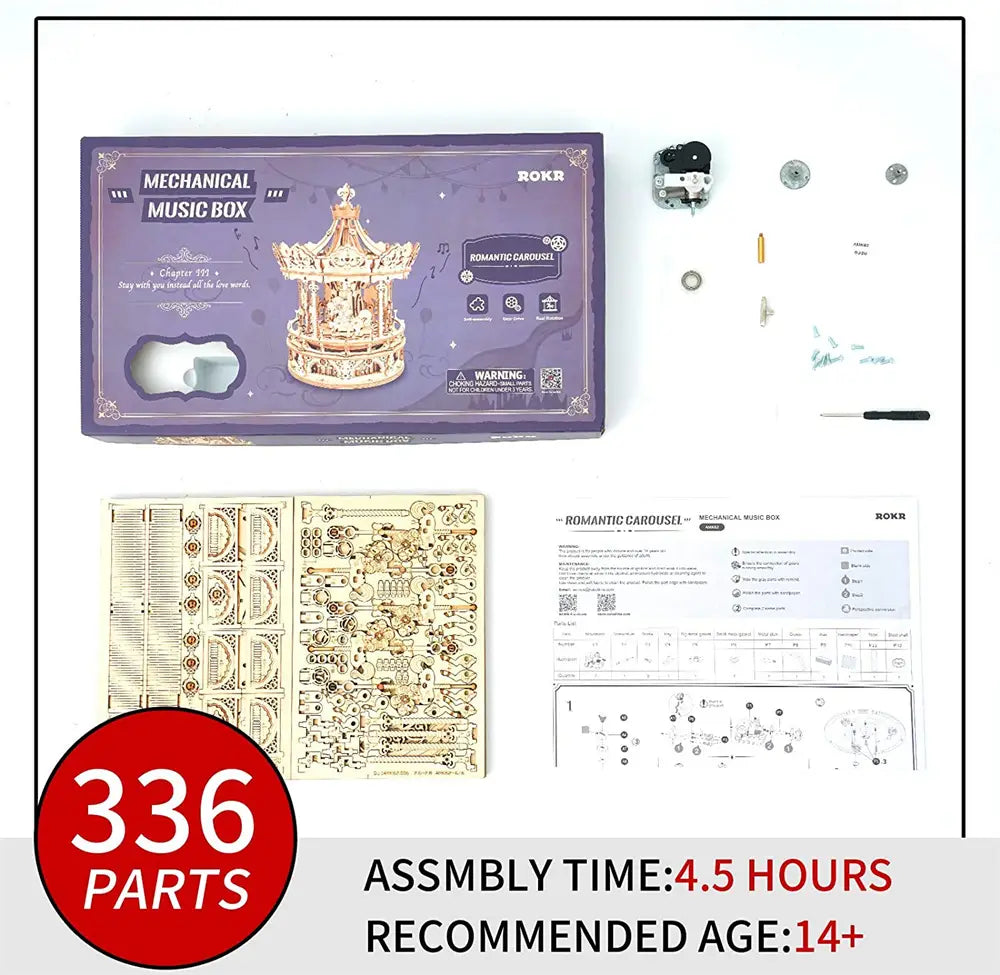 Wooden Model Kit 336 Pieces for Ages 8 and Up
