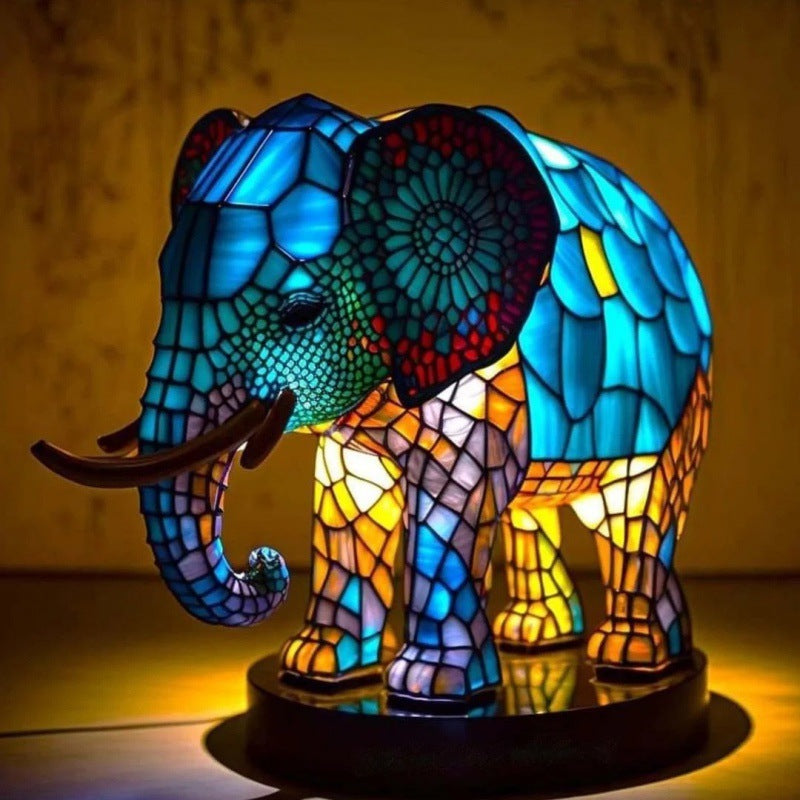 3D Colored Animal Light Desk Lamp Animal Series Decorative Night Light Animal Elephant Owl Cat Vintage Table Lamp Home Decoration - LauBelle