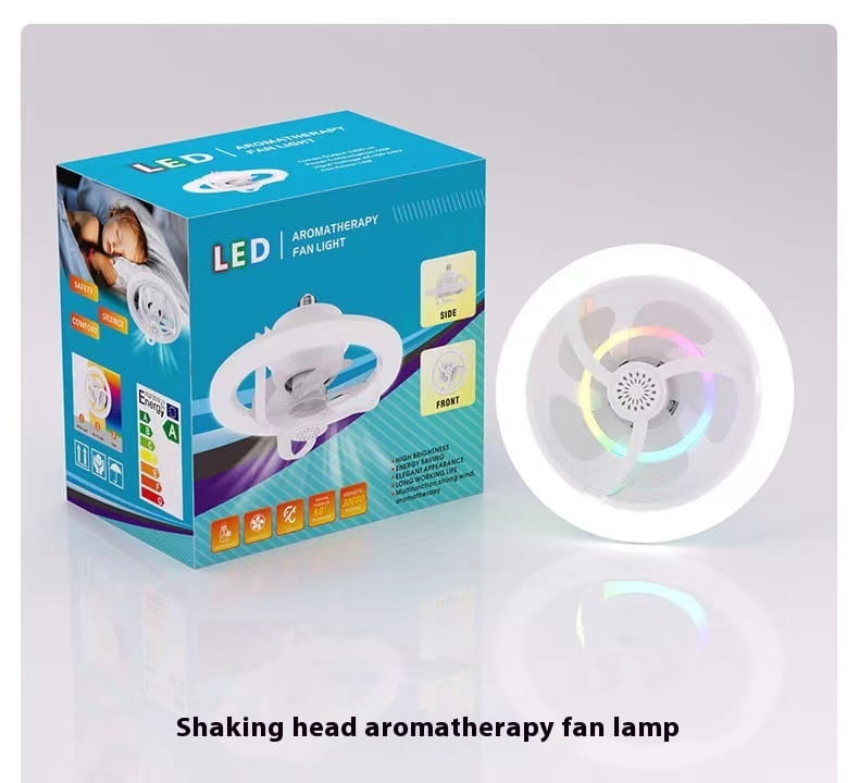 Colorful Dimmable Ceiling Fan Lamp with Adjustable Hanging Rope