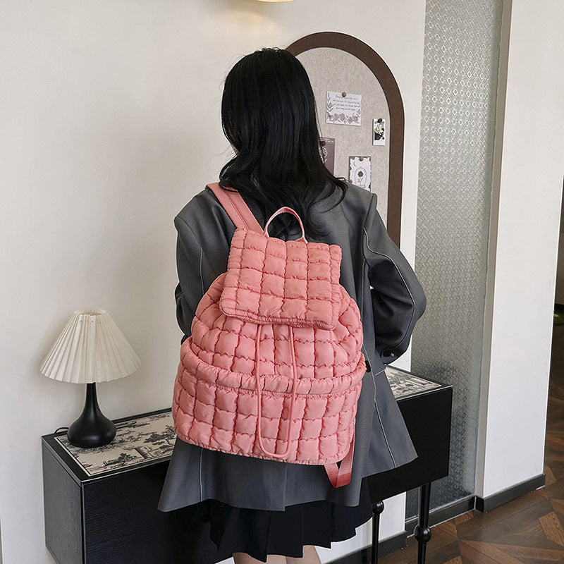 CandyColor Puffy Quilted Women’s Travel Backpack - LauBelle Brand