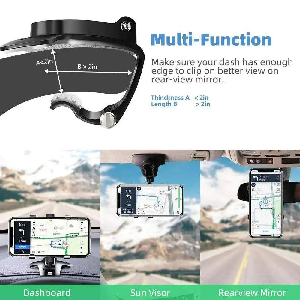 Mobile Phone Holder for Car Dashboard with 360 Degree Rotation