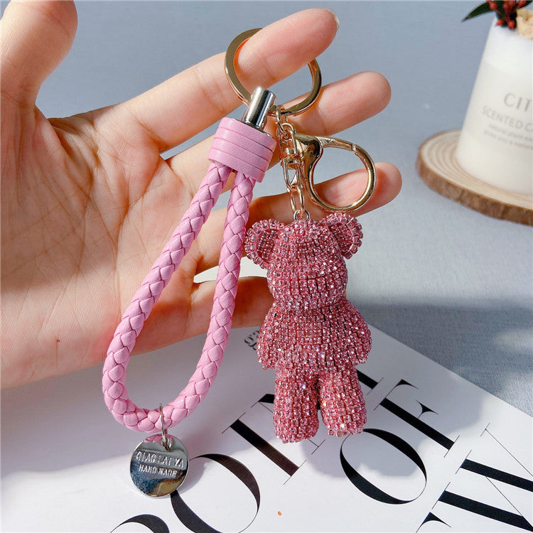 Sparkle Bear Cartoon Diamond Keychain Charm - LauBelle