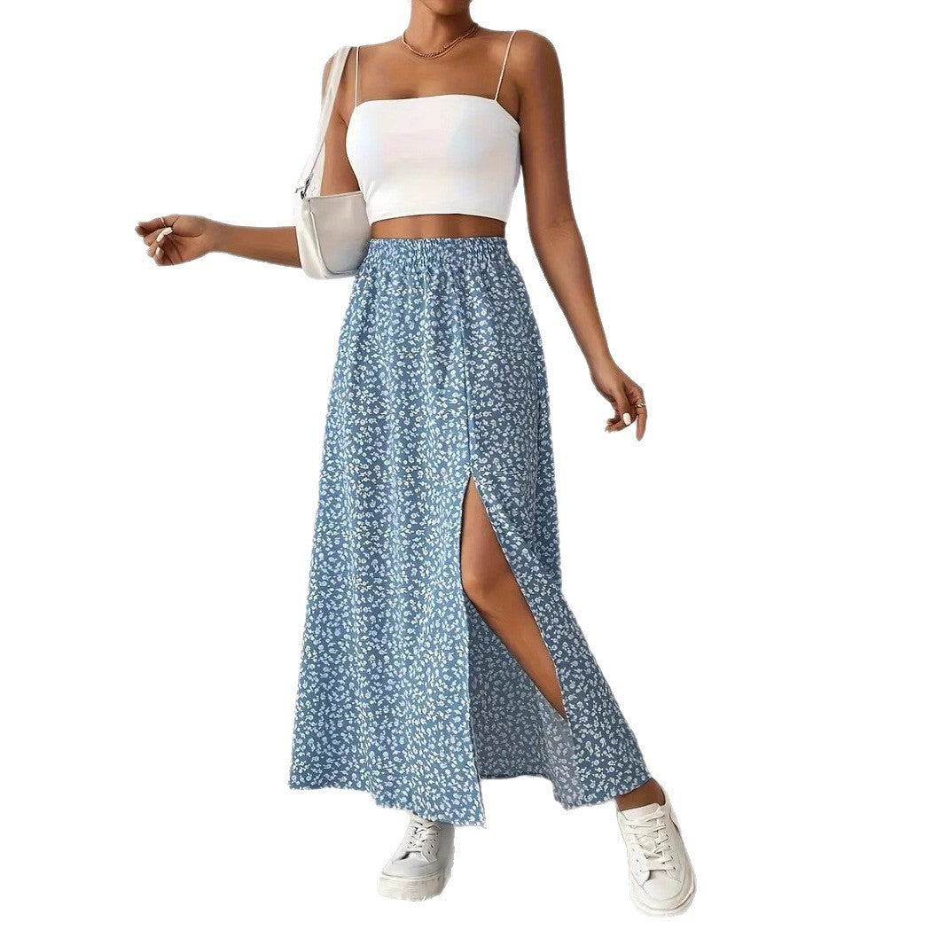 ChicSide Printed Slit Skirt for Women - LauBelle Brand