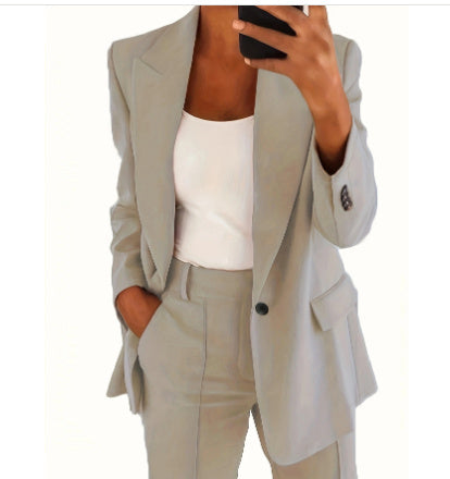 ChicLap Slim Suit: Trendy Blazer & Trousers Set - LauBelle Brand