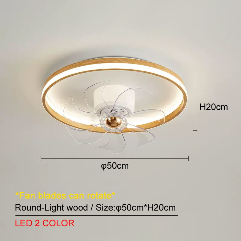 LED Ceiling Fan Lamp with Plastic Blades for Multiple Rooms 64W 220V