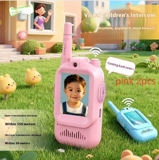 Mini Video Wireless Walkie Talkies For Kids Handheld 2 Pack Rechargeable Intercom Cam Outdoor Family Games Gift For Boys Girls - LauBelle