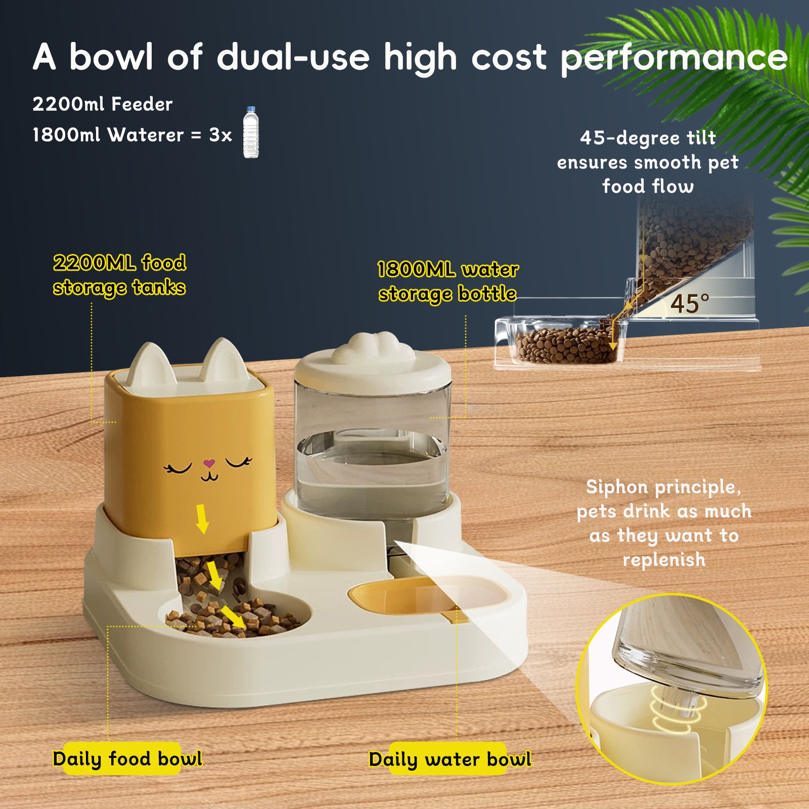PetPal DuoFeeder: Auto Water & Dry/Wet Food Station - LauBelle