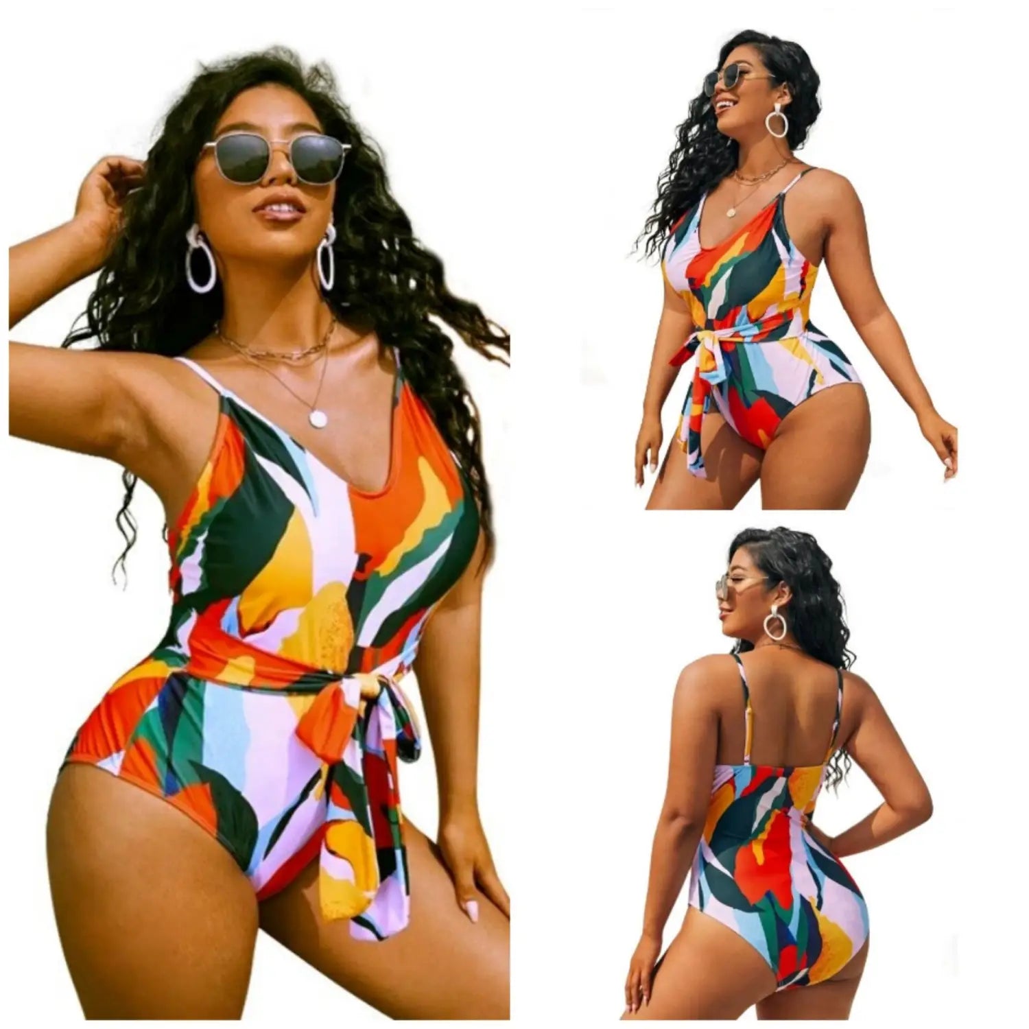 Women’s Fashion Print Bikini One Piece Swimsuit