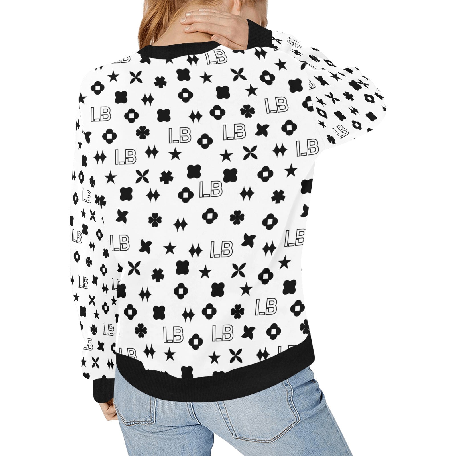 Women's Rib Cuff Crew Neck Sweatshirt (H34) - LauBelle Brand