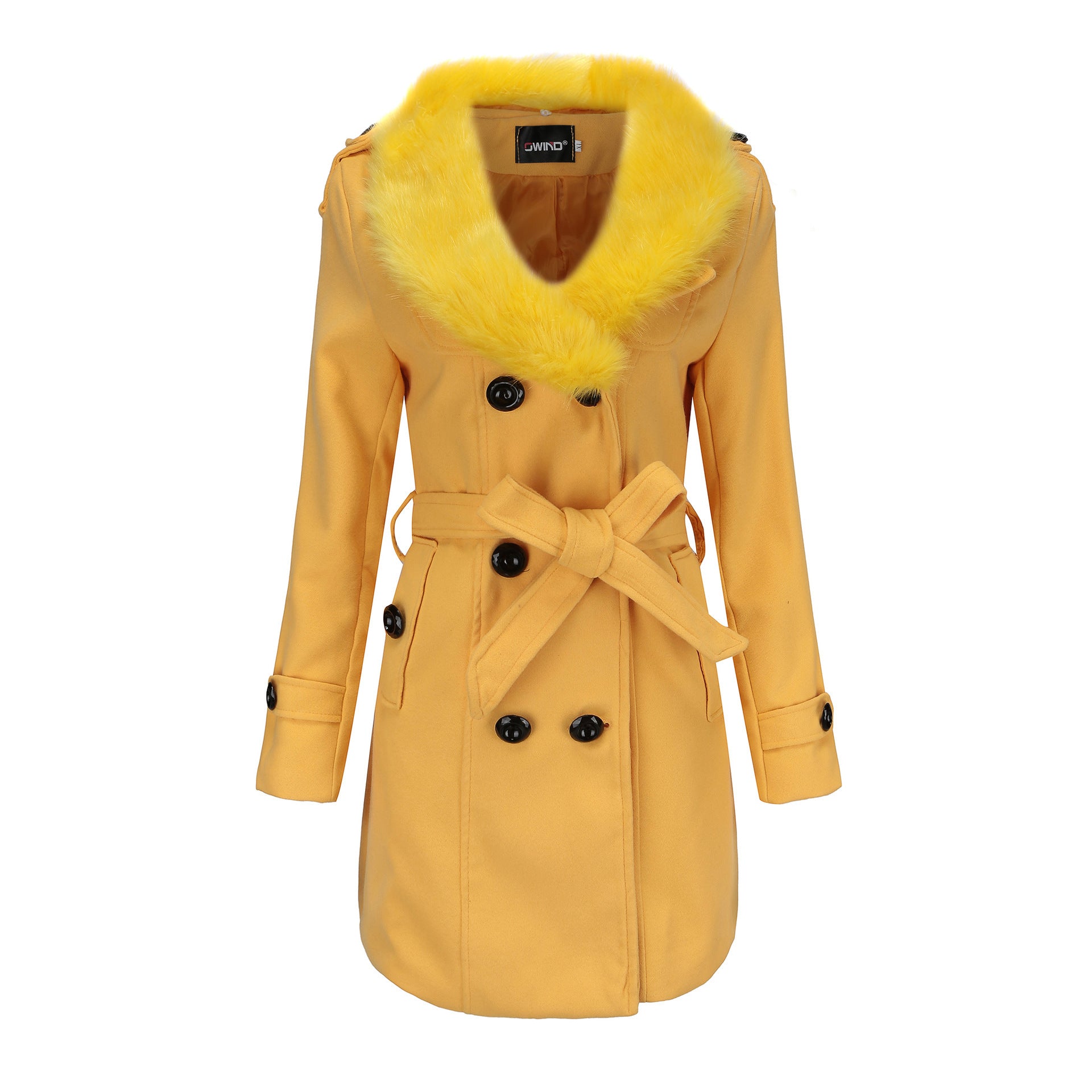FurElegance: Mid-Length Woolen Women's Trench - LauBelle