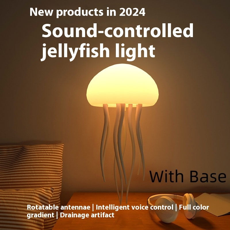 Jellyfish Mood Lamp LED Jellyfish Night Light Portable Jellyfish Lamp Jellyfish Decorations Smart Table Lamp For Bedside Desk - LauBelle