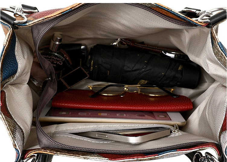 GeoRetro ColorMatch Shoulder Tote - LauBelle Brand