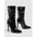Patent Leather High Heel Pointed Stiletto Heel Pile Style Boots - LauBelle
