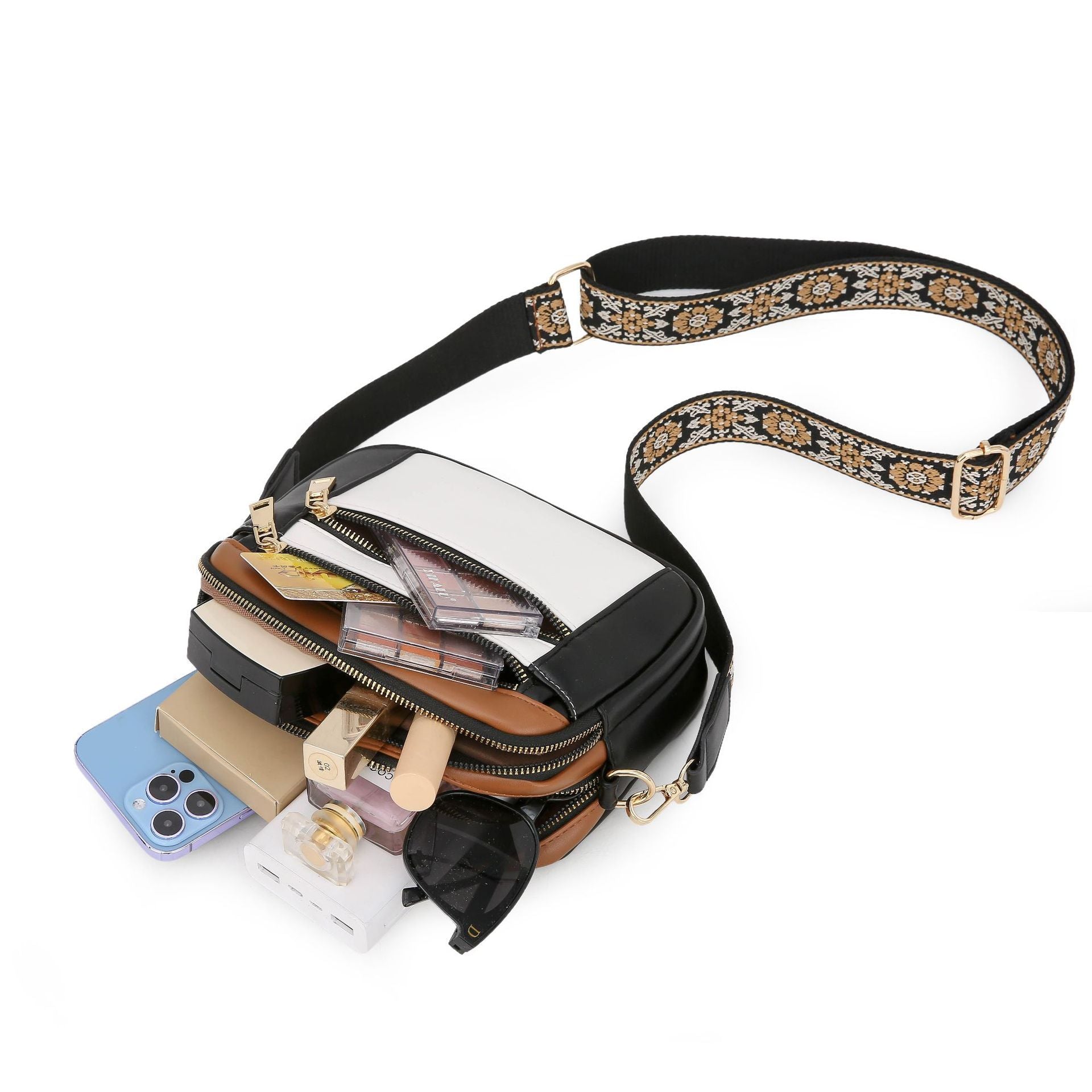 Chic Two-Tone PU Crossbody Wallet Bag for Women - LauBelle Brand