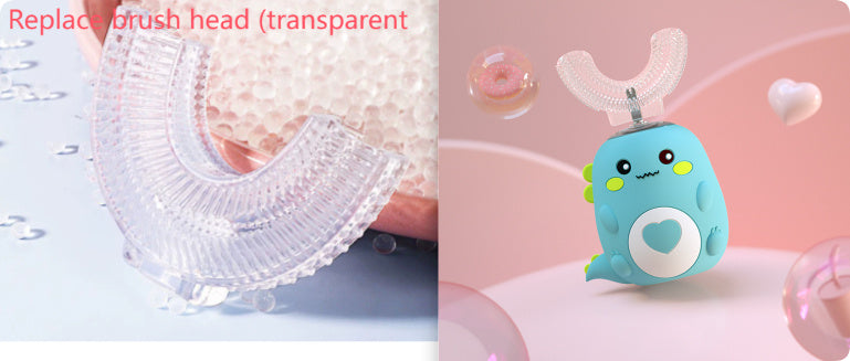 Children'S Electric Toothbrush Food Grade Silicone Oral 360 Degree Automatic Usb Charging Smart Children'S Toothbrush U-Shaped - LauBelle