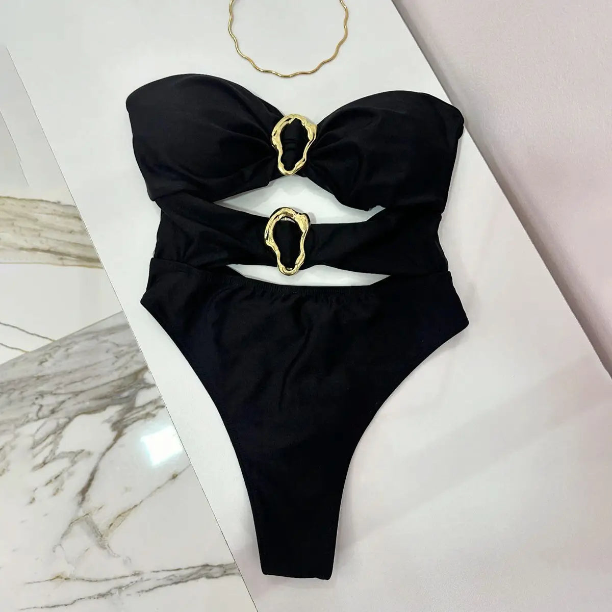 One-piece Swimsuit Sexy Bikini Women’s Solid Color