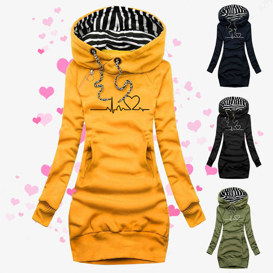 Heart Wave Women's Cozy Hoodie Pullover - LauBelle Brand