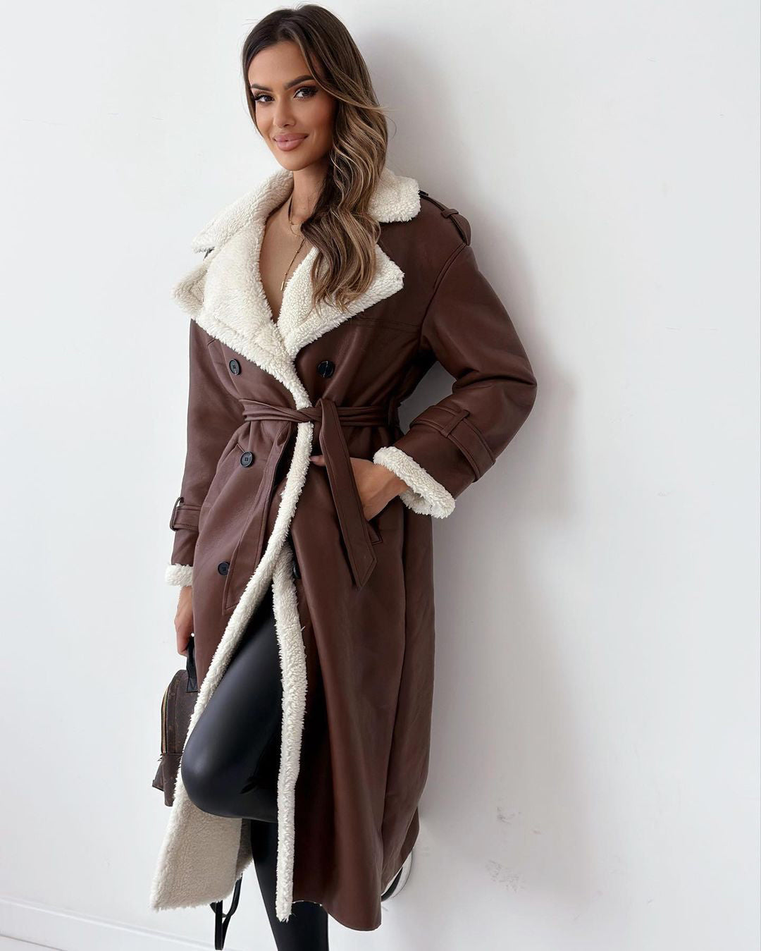 Chic Belted Double-Breasted Winter Trench Coat Women - LauBelle