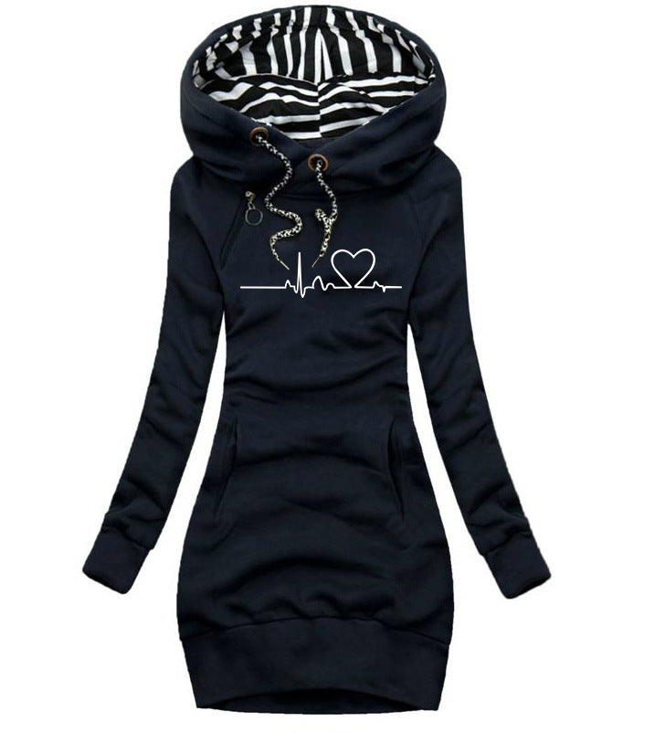 Heart Wave Women's Cozy Hoodie Pullover - LauBelle Brand