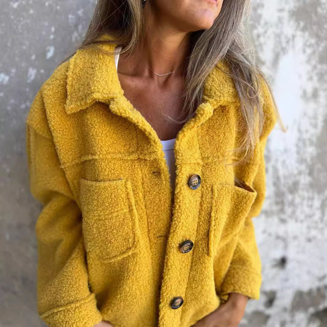 LuxeLamb Women's Wool Lapel Jacket - Winter Warmth - LauBelle Brand