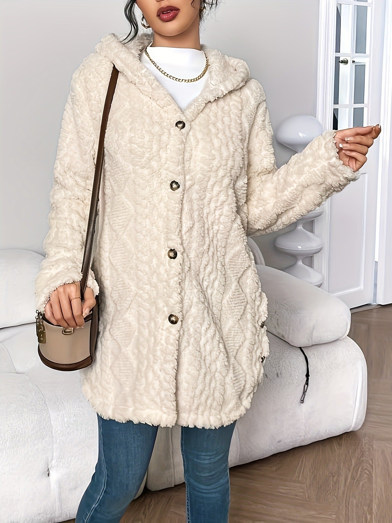Frosty Chic Women’s Long Hooded Cardigan Coat - LauBelle Brand