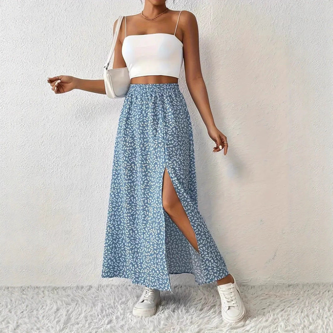 ChicSide Printed Slit Skirt for Women - LauBelle Brand