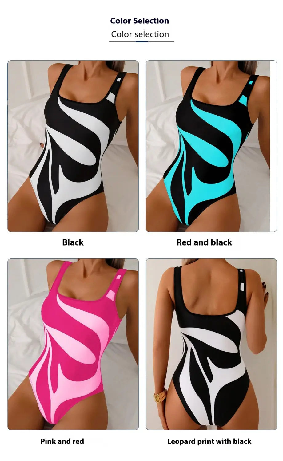 New One-piece Printed Suspender Women’s Swimsuit