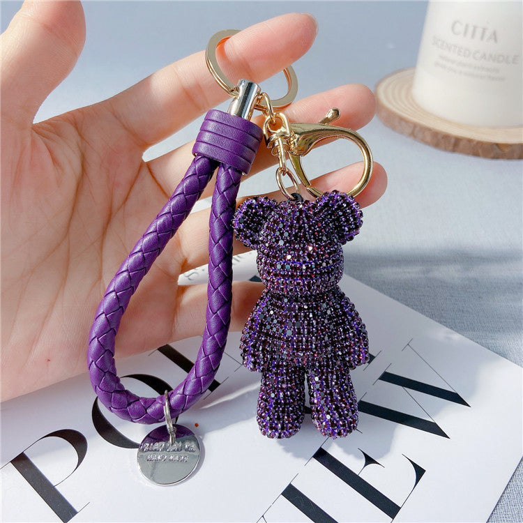 Sparkle Bear Cartoon Diamond Keychain Charm - LauBelle