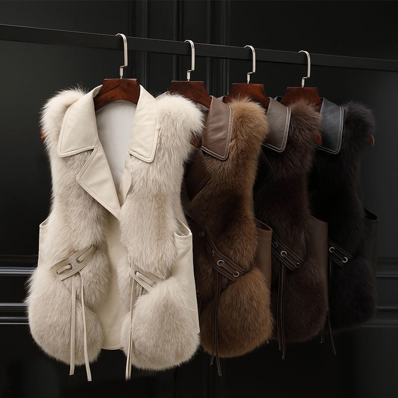 Elegant Patchwork Faux Fur Vest - Autumn/Winter - LauBelle Brand