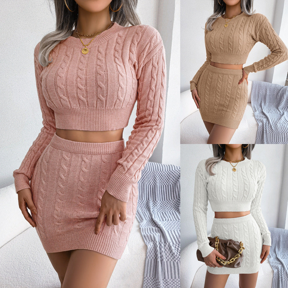 KnitTwist Crop & Curve Skirt Set - LauBelle
