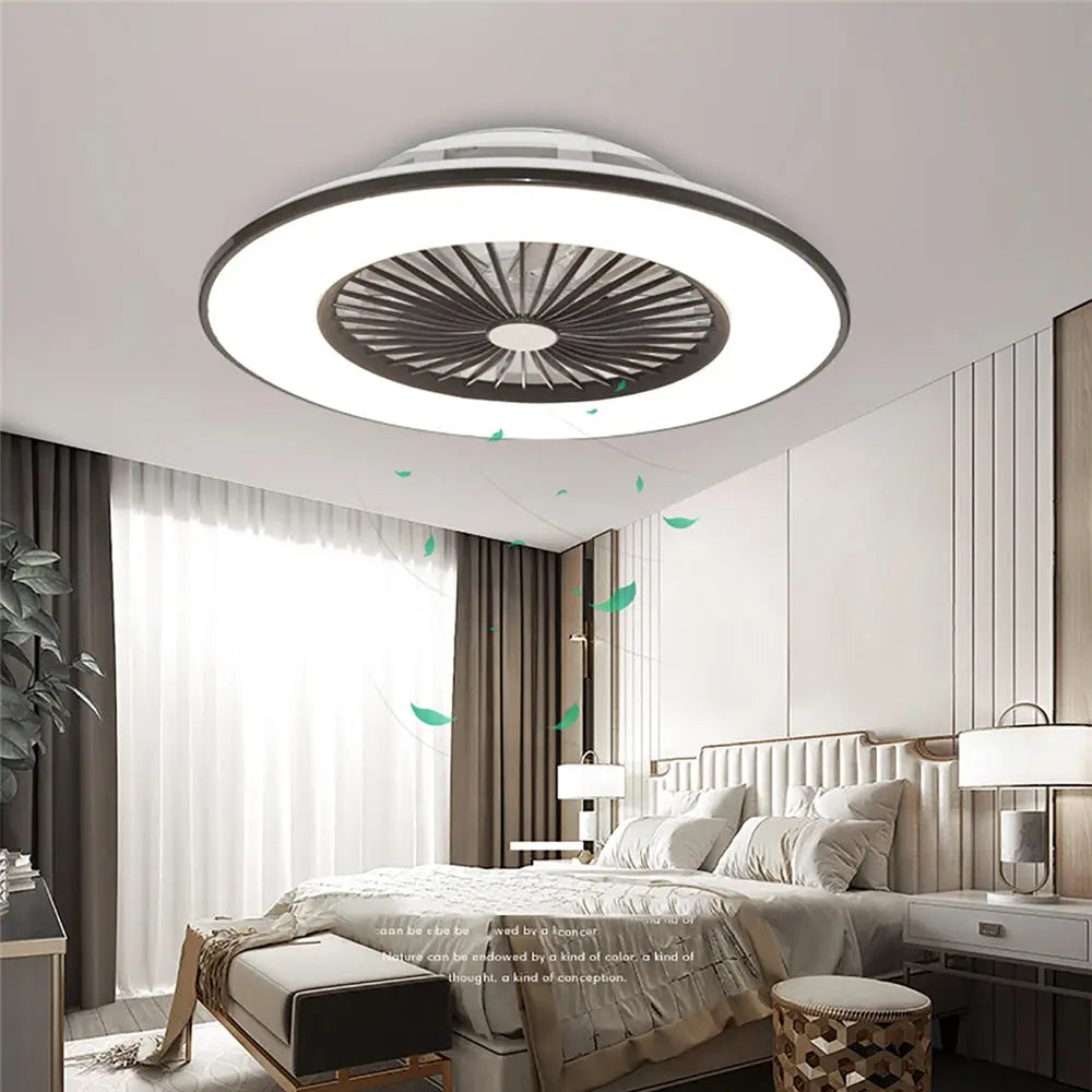 Black 36W Ceiling Fan Light with Remote Control and Dimmable LED
