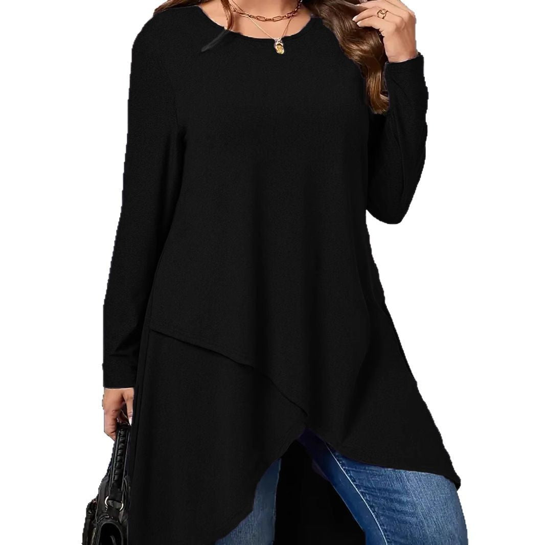 CozyCurve Plus Size Loose Autumn Winter Long Top - LauBelle Brand
