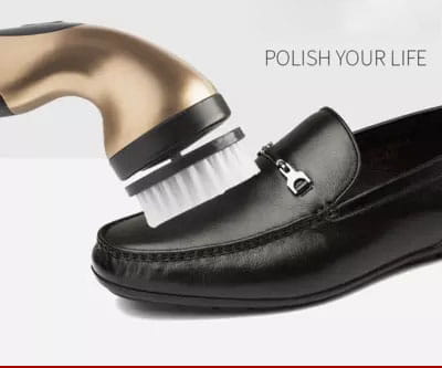 LuxeShine Electric Shoe Polisher Red Gold Edition