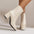 Chunky Heel Pointed Toe Boots With Side Zipper Fashion Mid-calf Boot For Women Shoes - LauBelle