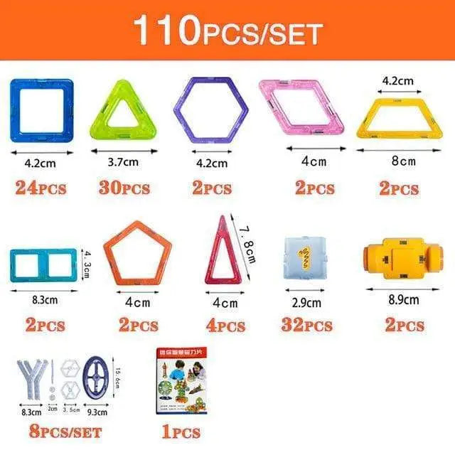 ABS Magnetic Building Blocks Small Particle Educational Toy 110pcs