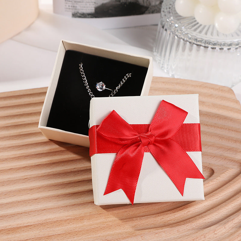 Chic Bow Jewelry Gift Box Set: Necklace & Earrings