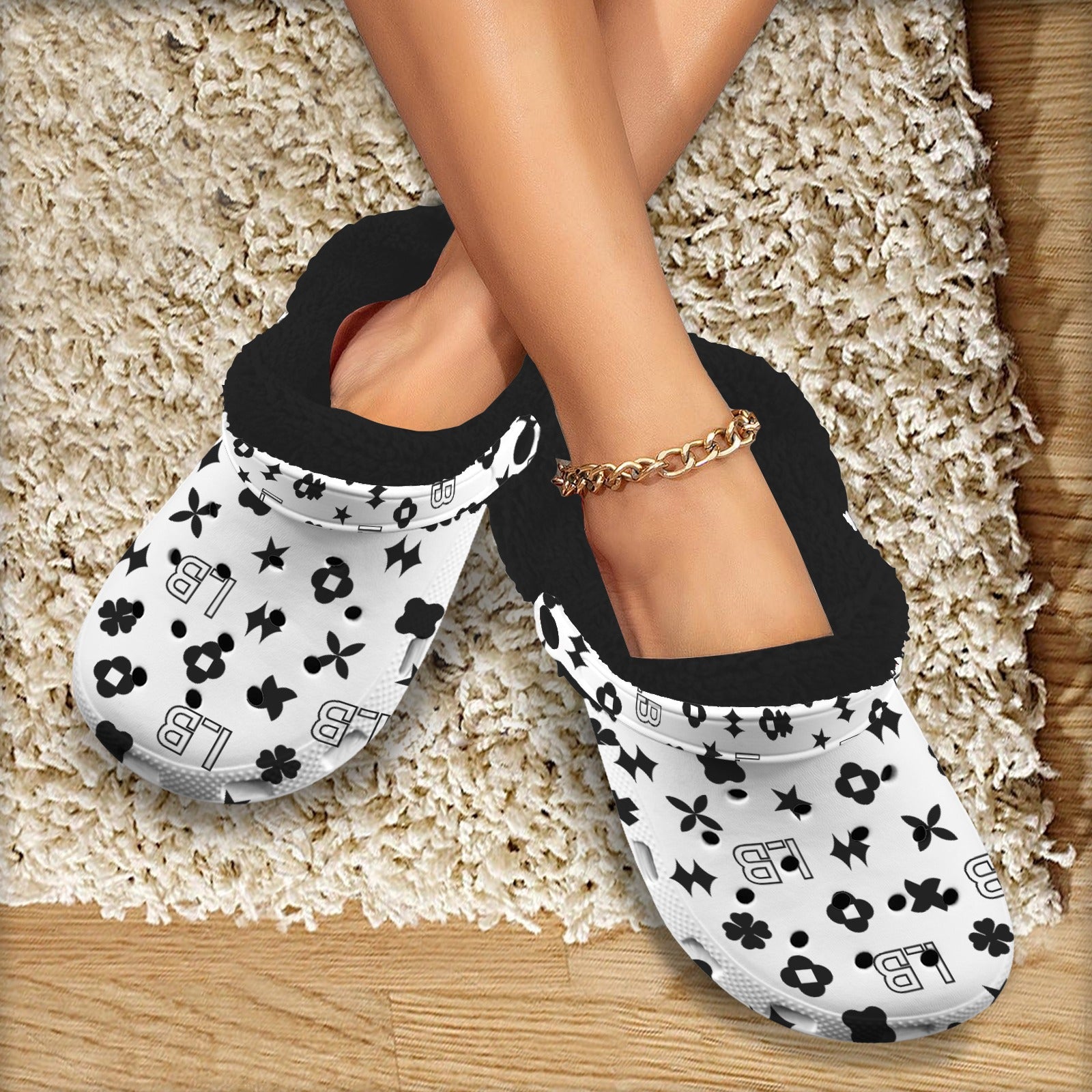 Custom Print Fleece Lined Adults Clogs - LauBelle Brand