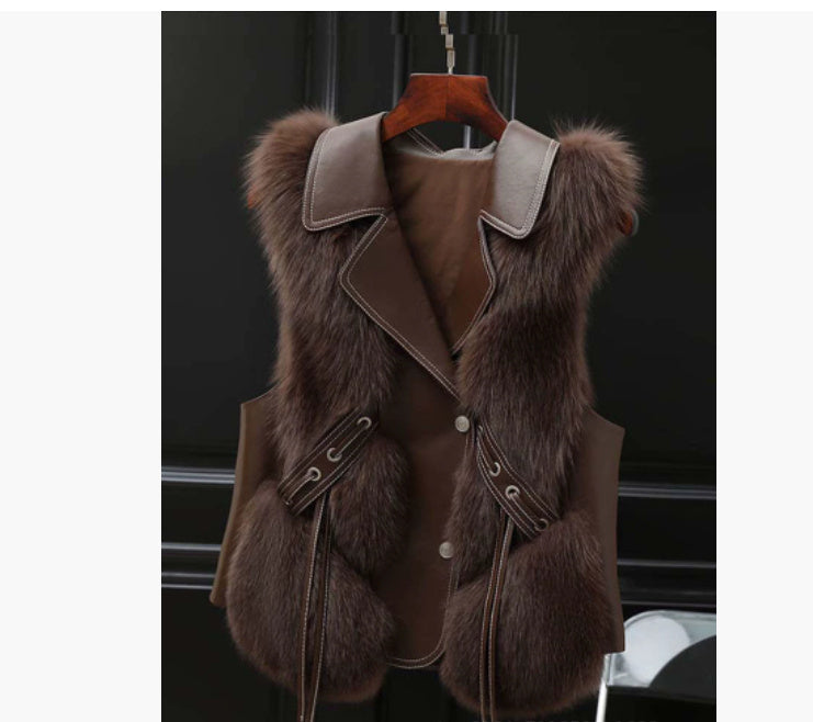 Elegant Patchwork Faux Fur Vest - Autumn/Winter - LauBelle Brand