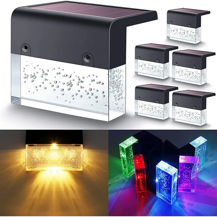 Amber Crystal Solar Garden Light with Warm White and RGB Modes