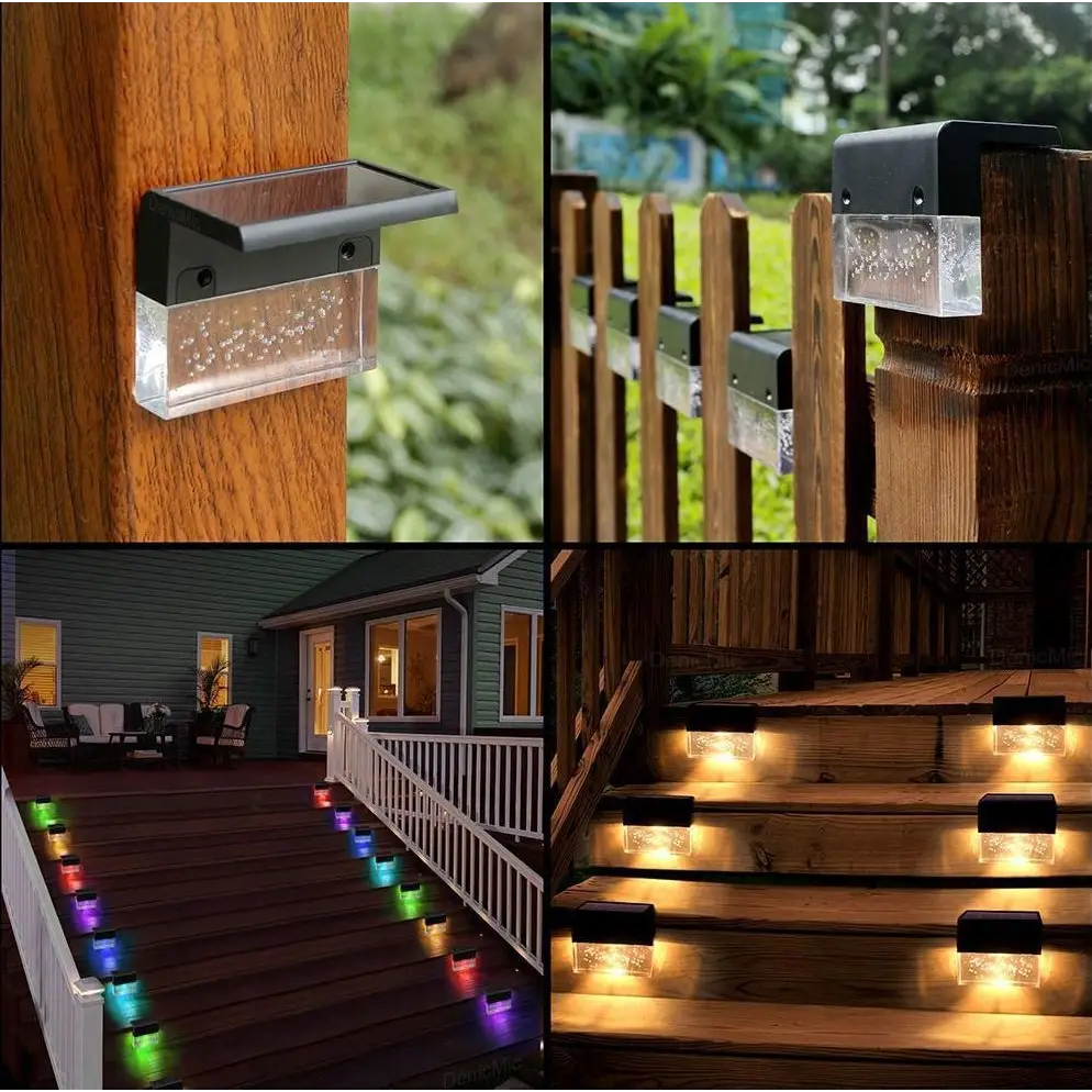 Amber Crystal Solar Garden Light with Warm White and RGB Modes