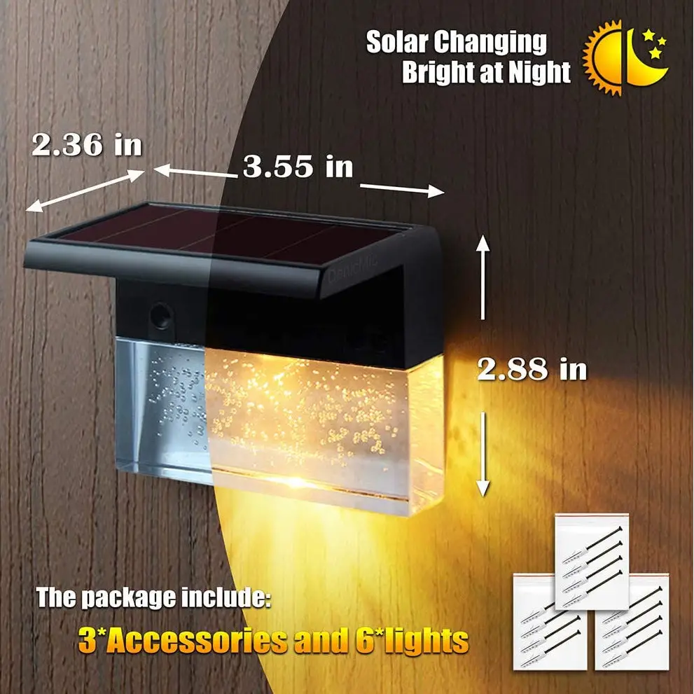 Amber Crystal Solar Garden Light with Warm White and RGB Modes