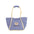 Animal Embroidery Ultra Light Cotton Storage Bag Blue and White - Blue