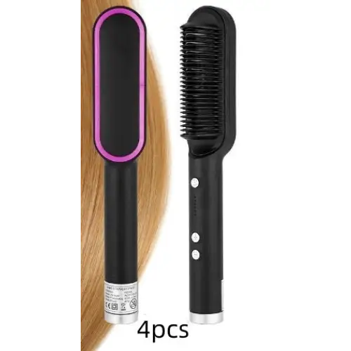 Anti Scald Hair Straightening Comb with Intelligent Temperature Control 4pcs Black / US / With box