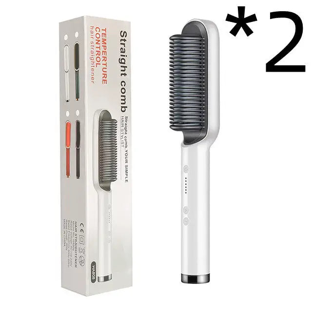 Anti Scald Hair Straightening Comb with Intelligent Temperature Control 2pcs White / US / With box