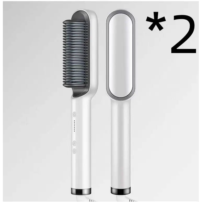 Anti Scald Hair Straightening Comb with Intelligent Temperature Control 2pcs White / US / Opp pack